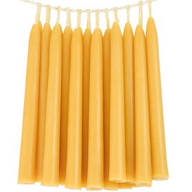 TELOSMA beeswax taper candles 8in yellow bulk pack for events and dining