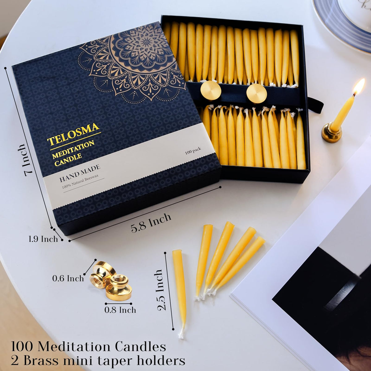 TELOSMA cotton-wick candles offer smokeless burn and steady glow for prayers.