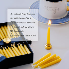 TELOSMA included brass candle holder supports stable, decorative lighting.