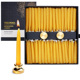 TELOSMA mini taper candles 2-inch for compact meditation setups with clean burn.
