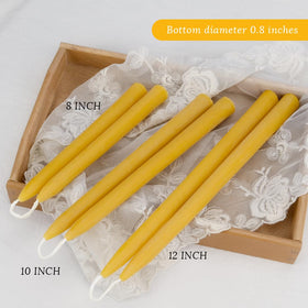 TELOSMA 24-pack beeswax tapers yellow for standard holders
