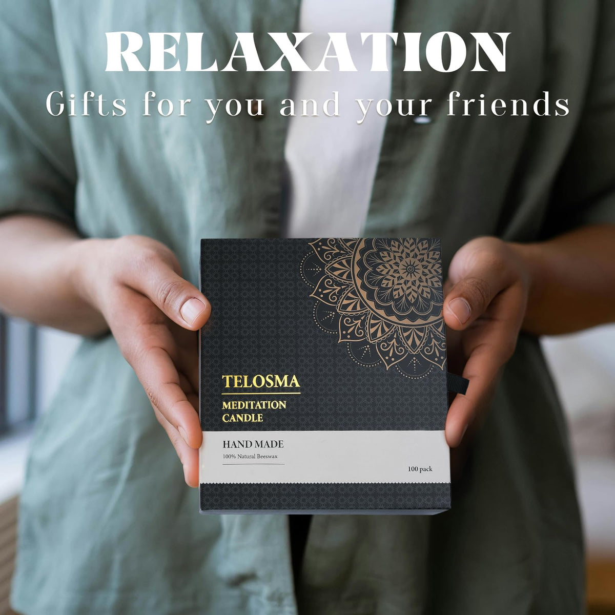 TELOSMA yellow beeswax candles emit warm glow for cozy evenings.