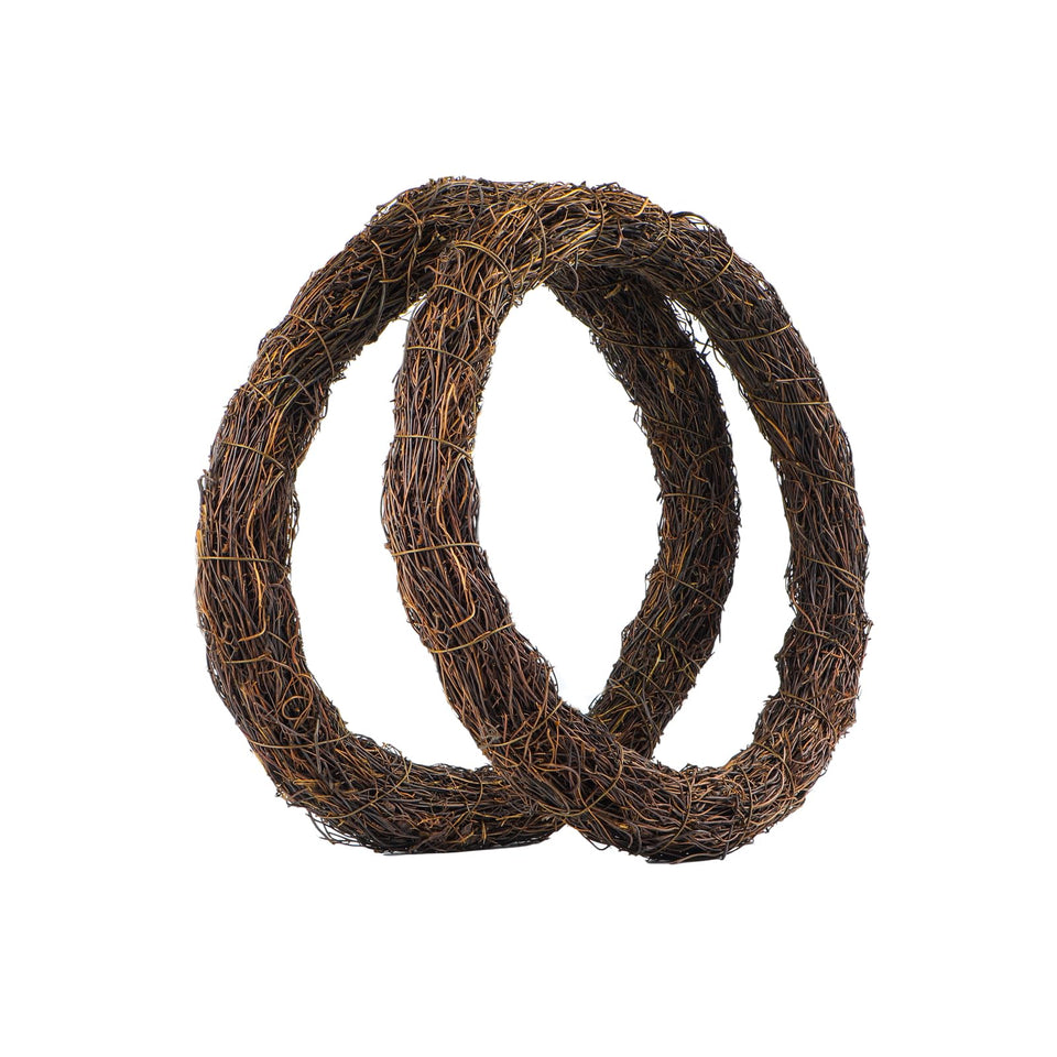 Temfmy grapevine wreath base 14-inch round for rustic DIY decor and craft projects.