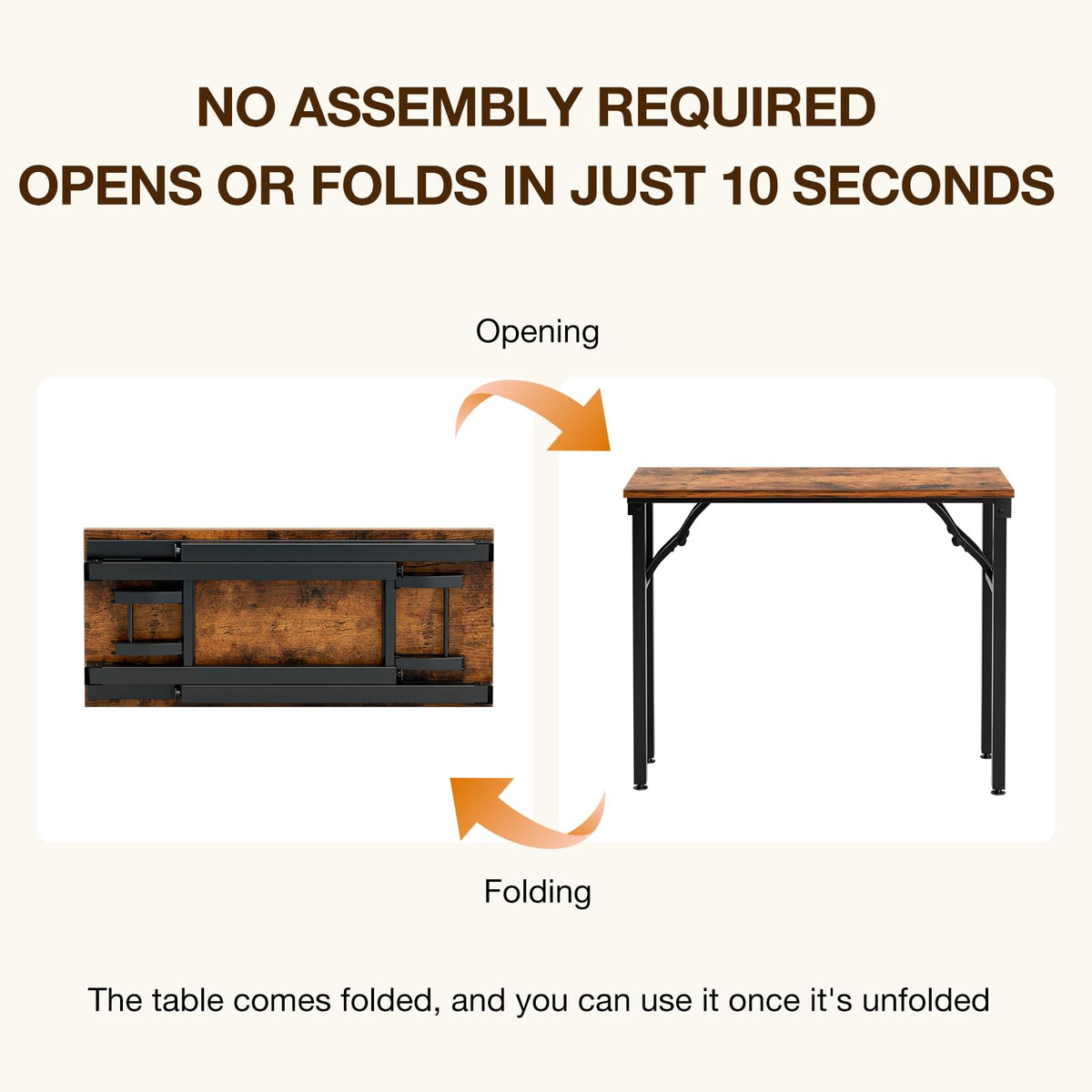 TEMI foldable office desk with compact design saves space.