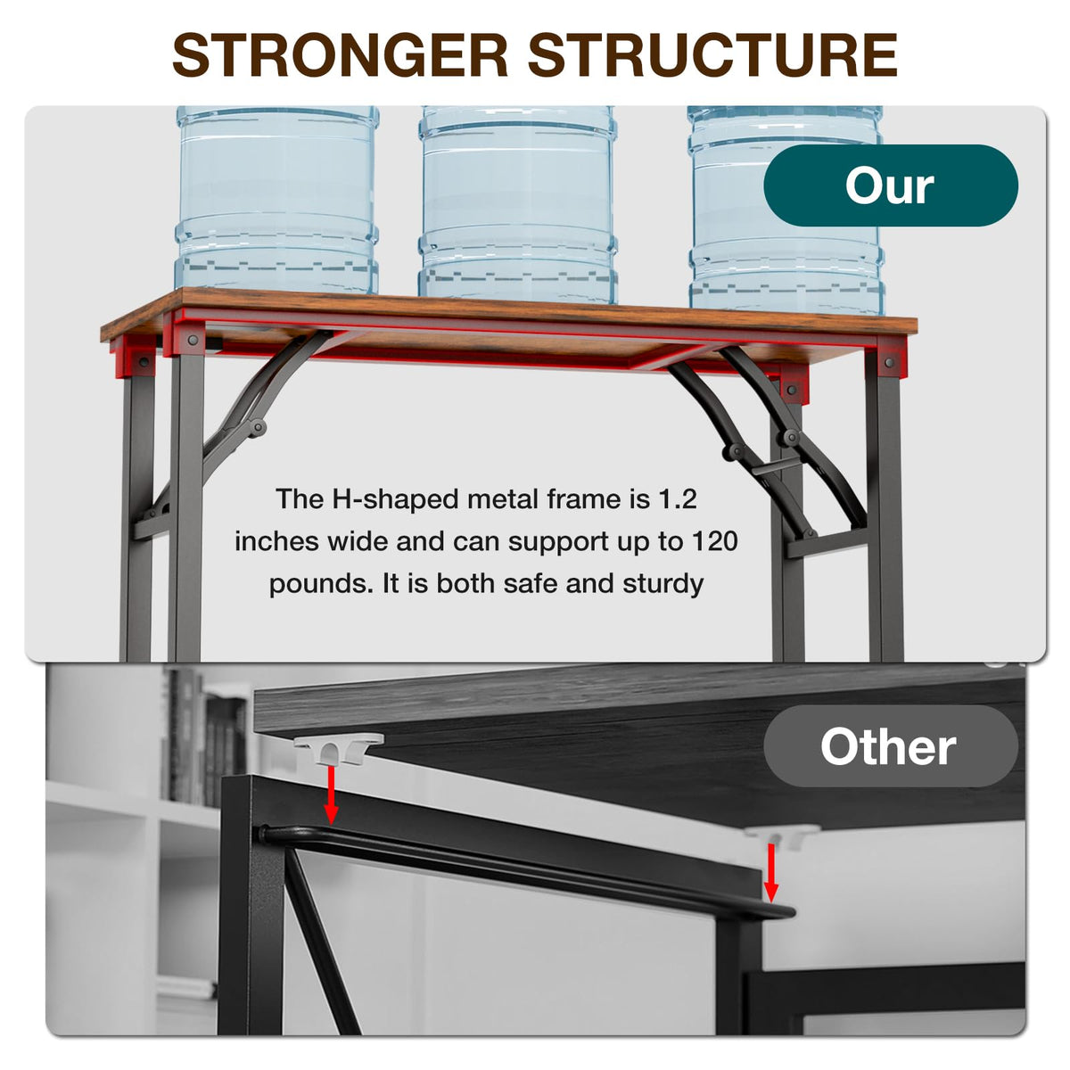 TEMI desk folded for easy storage behind doors or under bed.