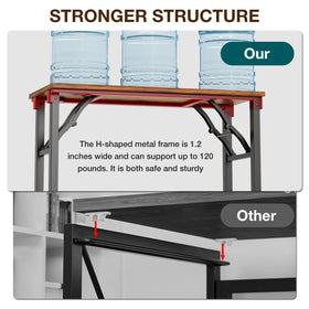 TEMI desk folded for easy storage behind doors or under bed.