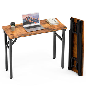 TEMI small computer desk folding table, assembled and ready to use.