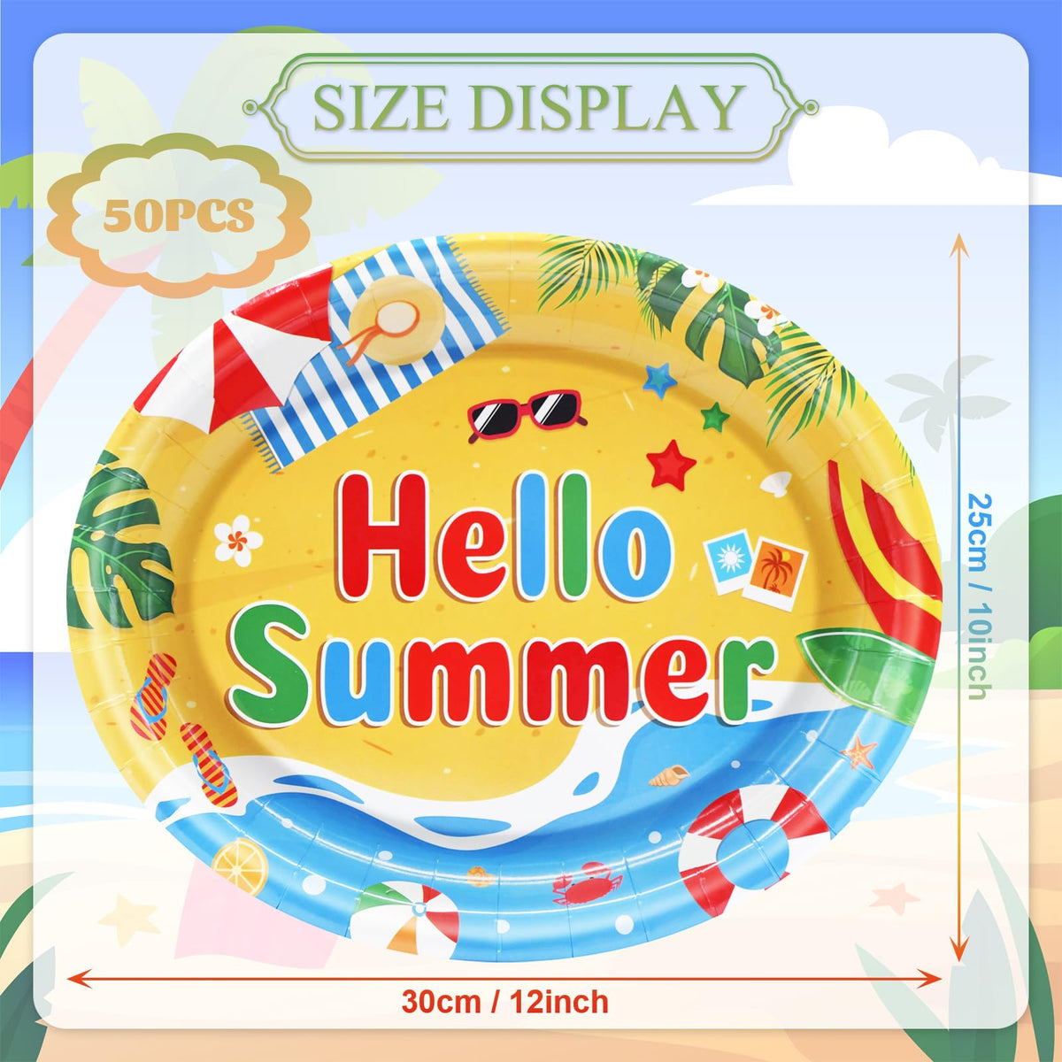 Temicle Hello Summer close-up shows vibrant beach elements for poolside events
