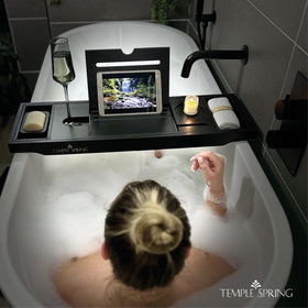 Temple Spring bamboo soap dish keeps your bar within reach.