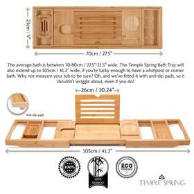Temple Spring bamboo book rest holds tablets and books upright for hands-free reading.