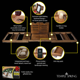 Temple Spring bathroom organizer tray with built-in compartments for essentials.