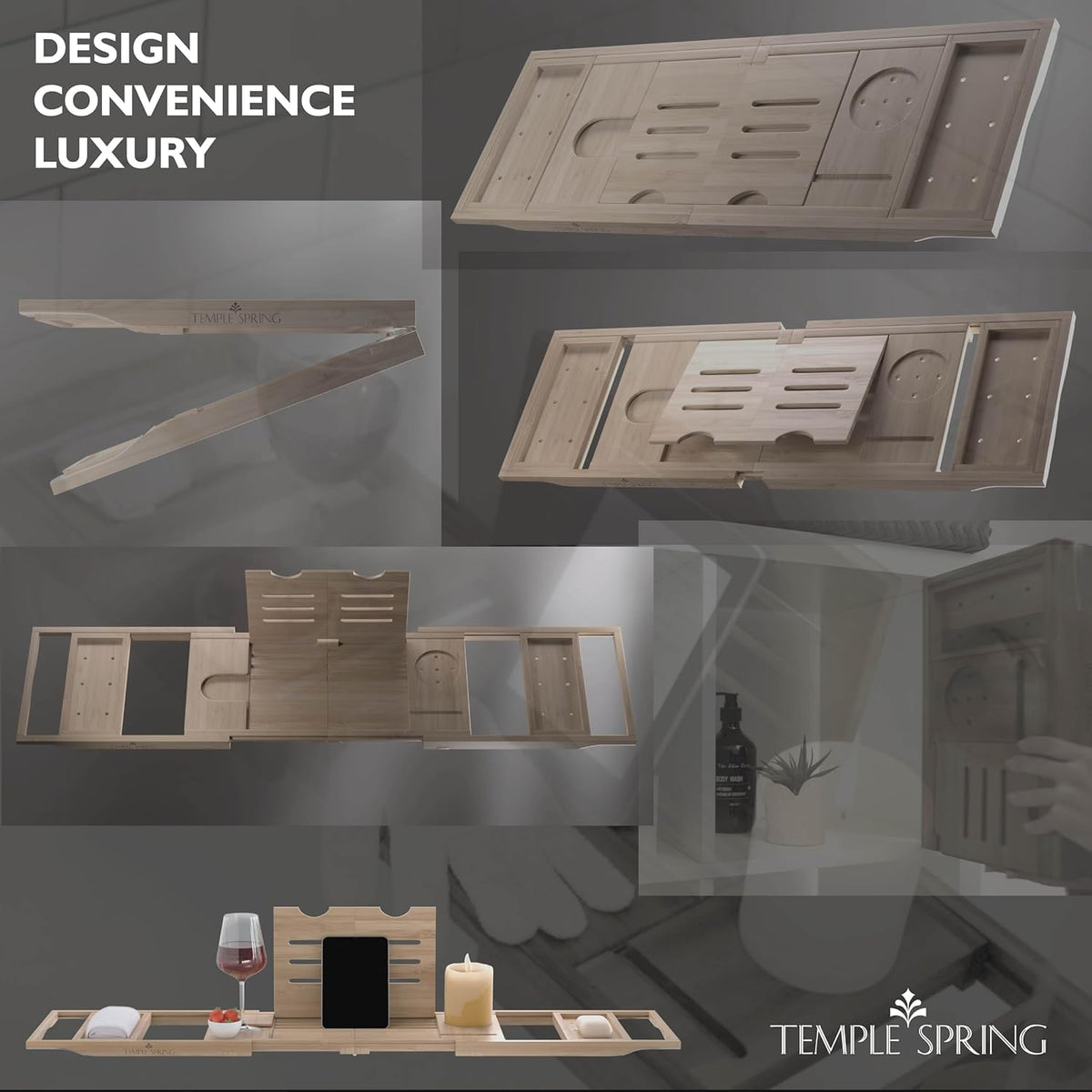 Temple Spring folds flat for compact storage behind a door or in a closet.