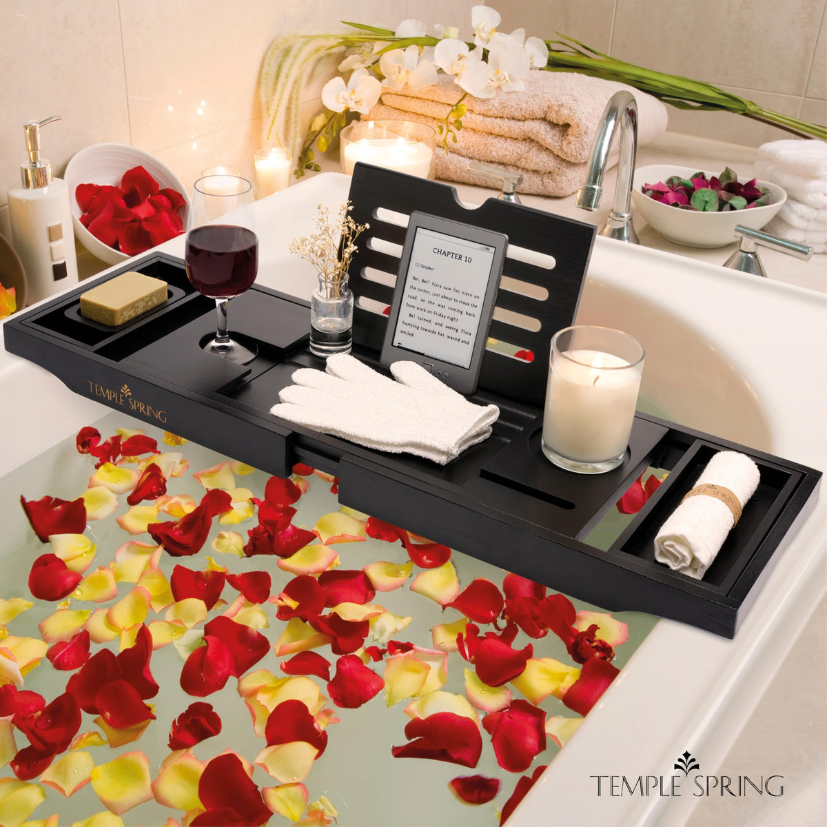 Temple Spring complete spa set gifts elegantly for birthdays or housewarmings.