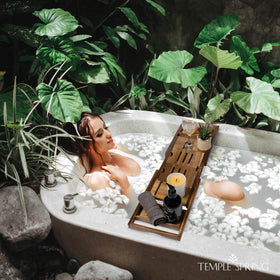 Temple Spring tray with spa-essentials compartments for candles, cosmetics, and more.