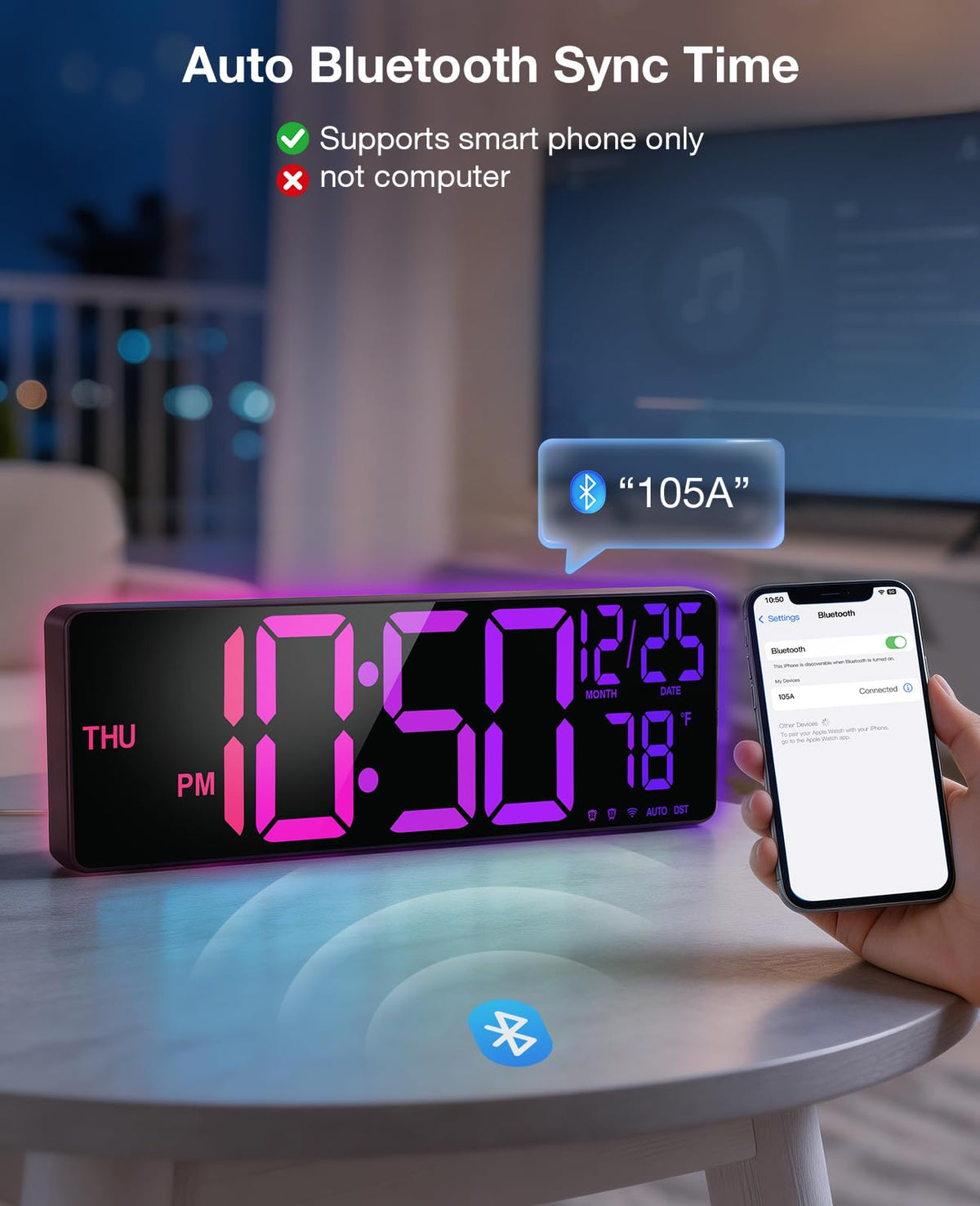 Tempospark colorful LED digits add vibrant room aesthetics
