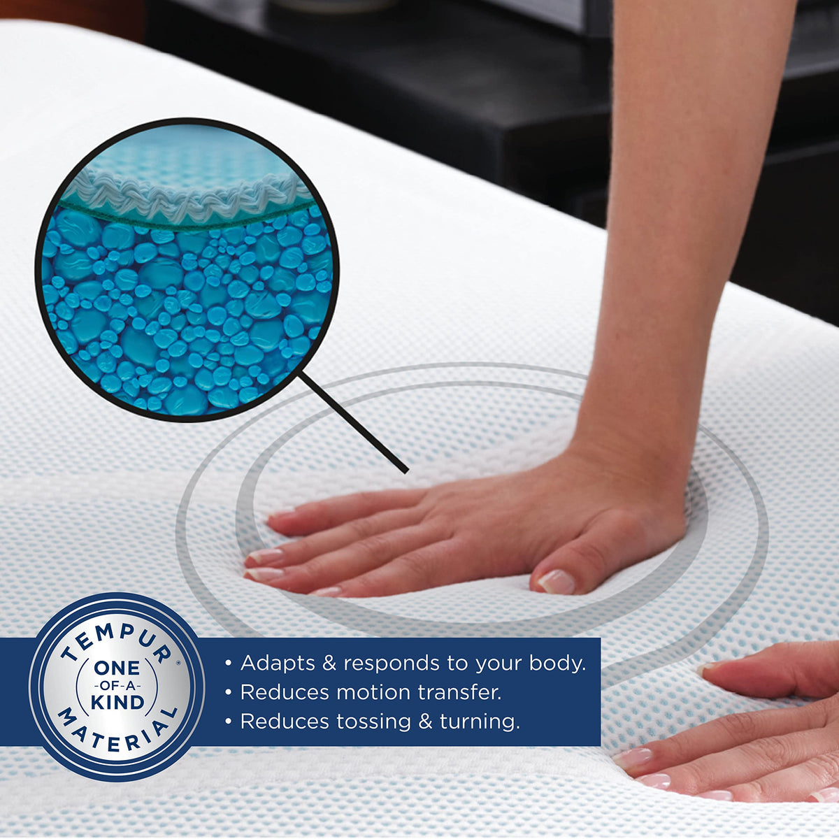 Tempur-Pedic Adapt 3in cover removable feature for easy cleaning and allergen protection