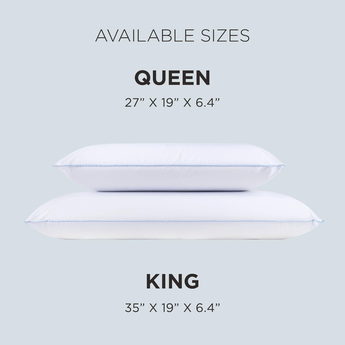 Tempur-Pedic Cloud Dual Cooling Pillow queen dimensions illustrate ample space for most sleepers