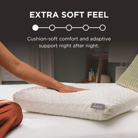 Tempur-Pedic Cloud Pillow back view emphasizing even support.