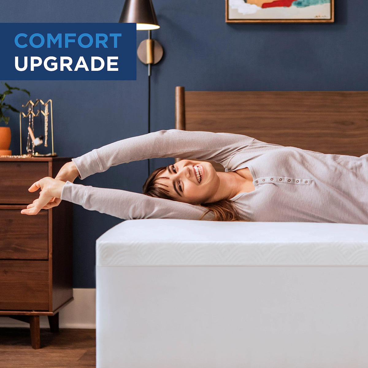 Tempur-Pedic Cloud Topper close-up foam texture highlights adaptive support.