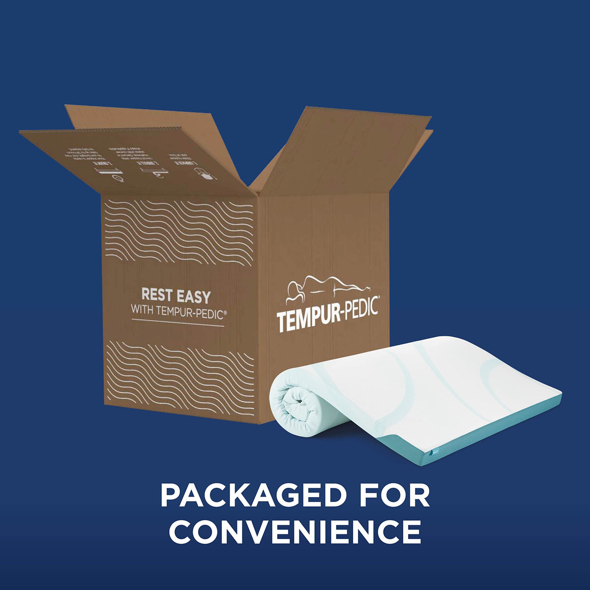 Tempur-Pedic Cloud Topper hypoallergenic cover protects with Safe-Guard.