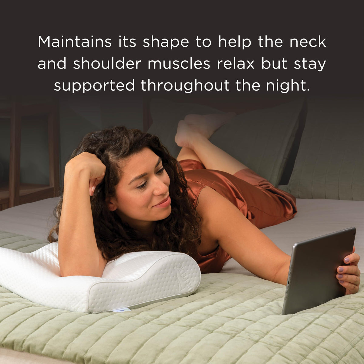 Washable cover on Tempur-Pedic Ergo Neck Pillow.
