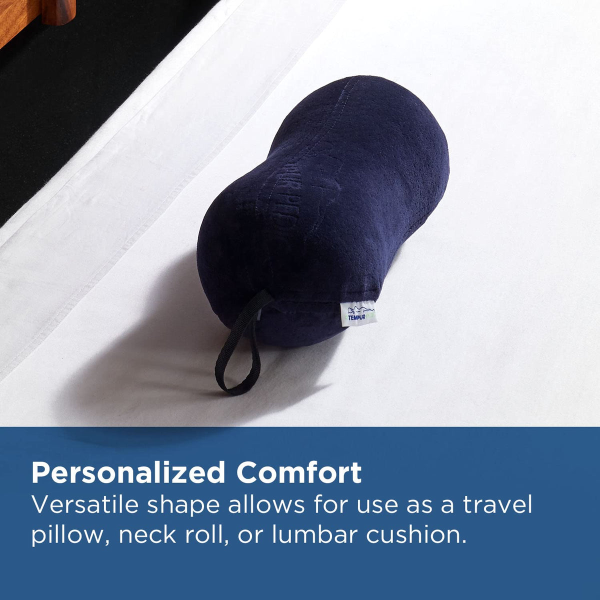 Tempur-Pedic peanut pillow lumbar cushion supports spine alignment on planes.
