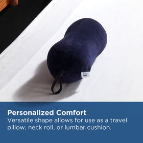 Tempur-Pedic peanut pillow lumbar cushion supports spine alignment on planes.