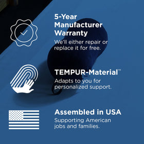 Tempur-Pedic pillow cover removable and machine washable for easy care.