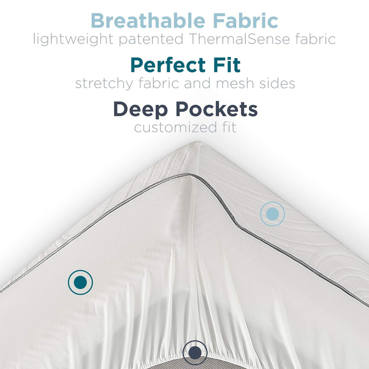 Tempur-Pedic TEMPUR-Protect deep-pocket fit works on deep mattresses.