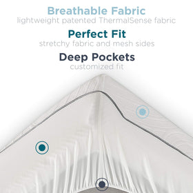 Tempur-Pedic TEMPUR-Protect deep-pocket fit works on deep mattresses.
