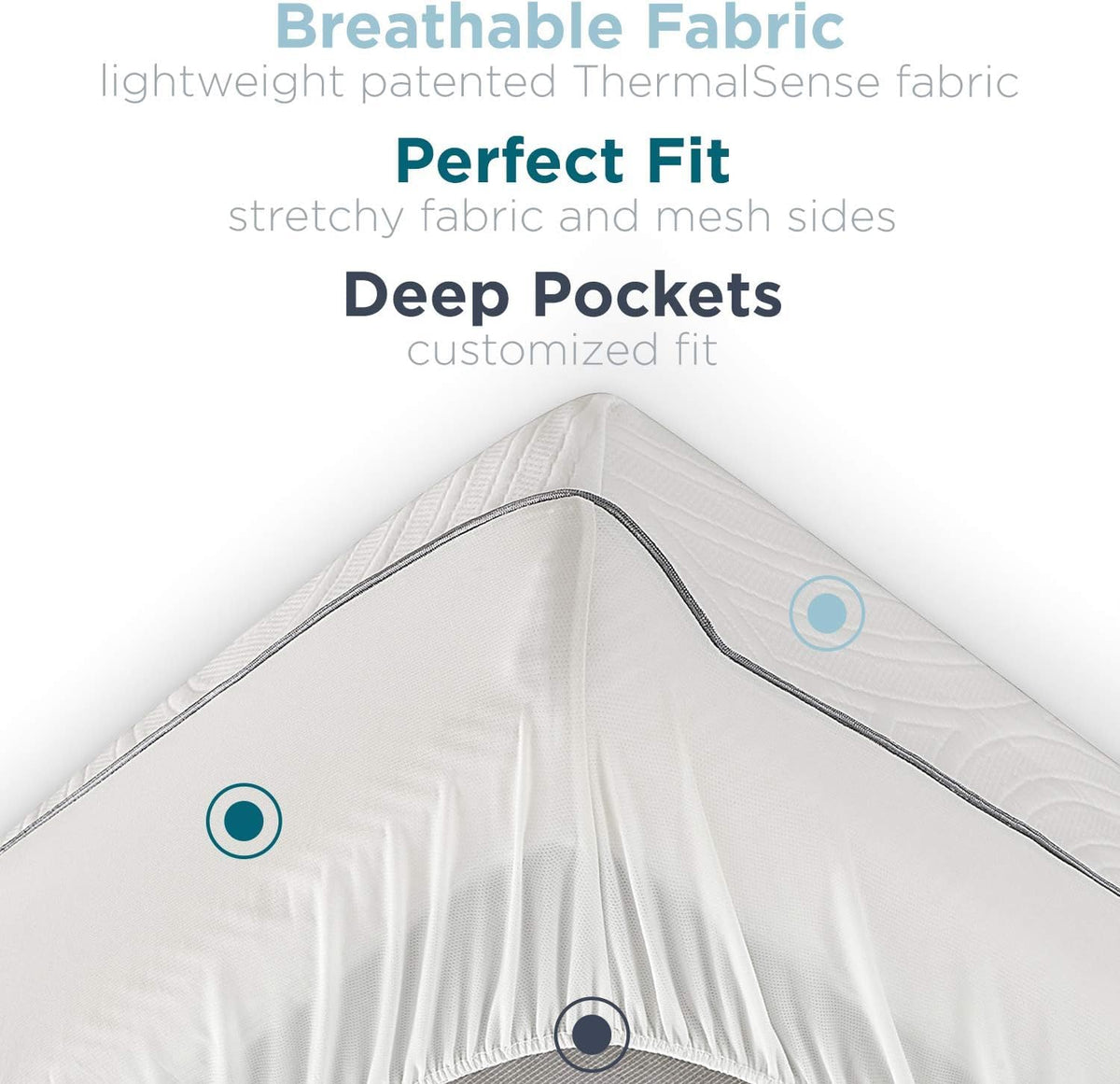Tempur-Pedic Protect queen-size fit on a standard queen mattress for tidy coverage