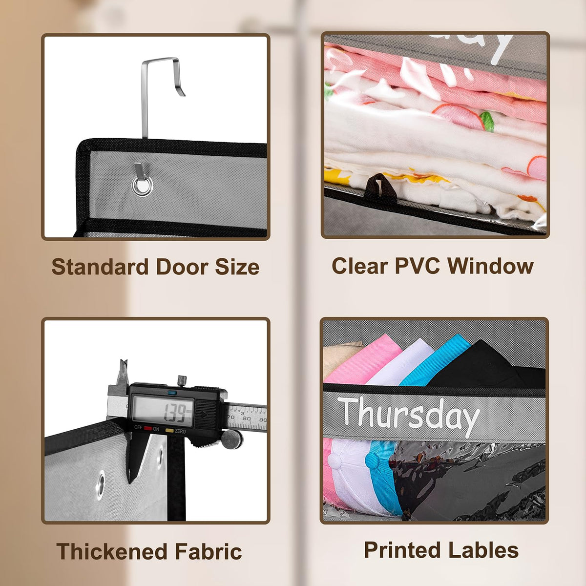 TEMUORG door-hanging organizer with three hooks for stable door mounting.