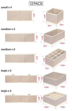 Tenabort beige storage bin inside a drawer for easy access and organization.