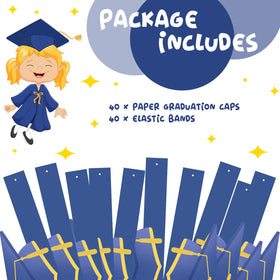 Tenare blue graduation hat with durable cardstock texture for long-lasting use