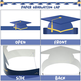 Tenare blue graduation hat elastic band detail ensures secure wear