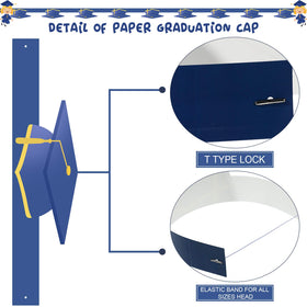 Tenare blue graduation hat packaged set for classroom celebrations