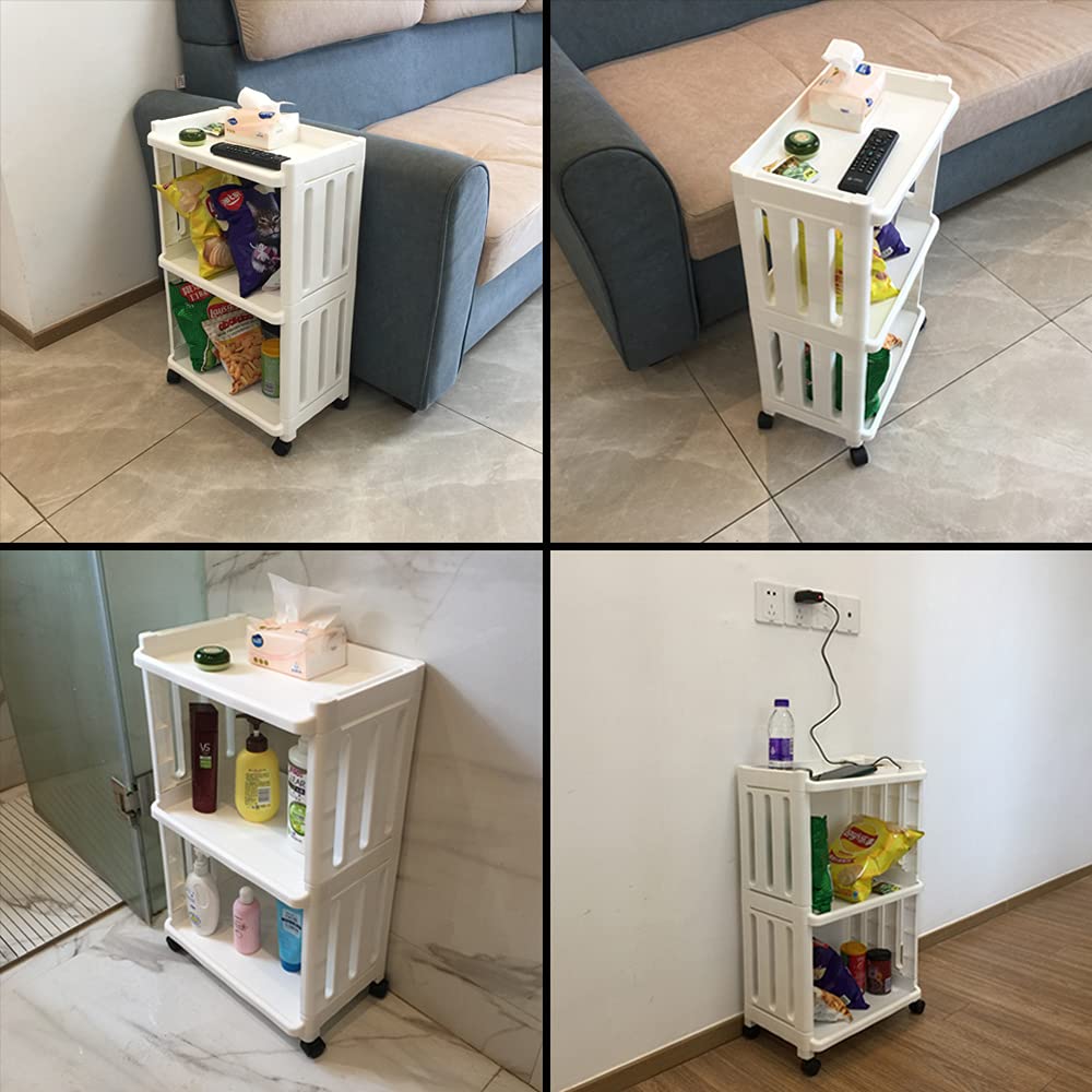 TENBOAT cart white finish complements modern home decor.
