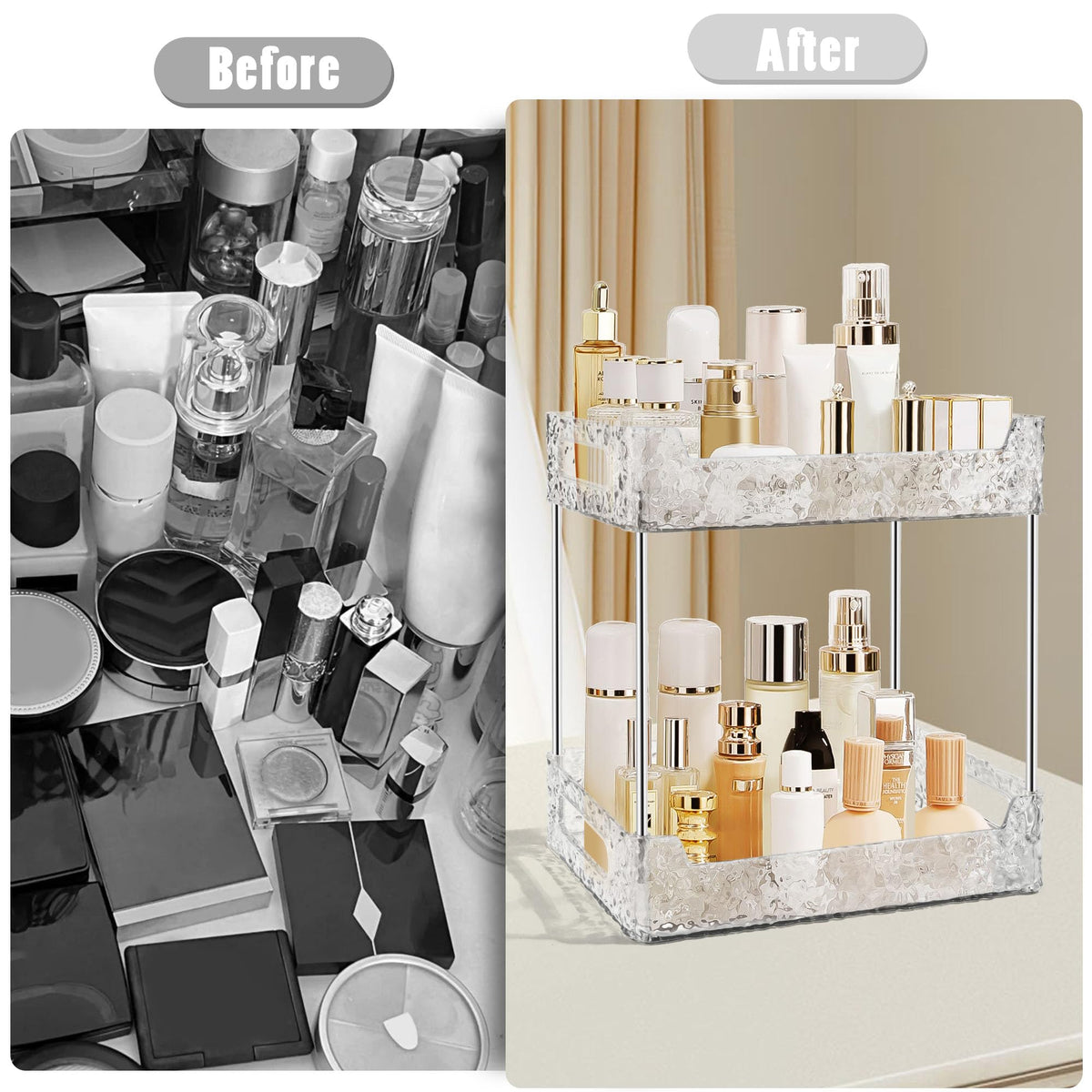 TENDER EPOCH perfume organizer, clear display ideal for fragrances.
