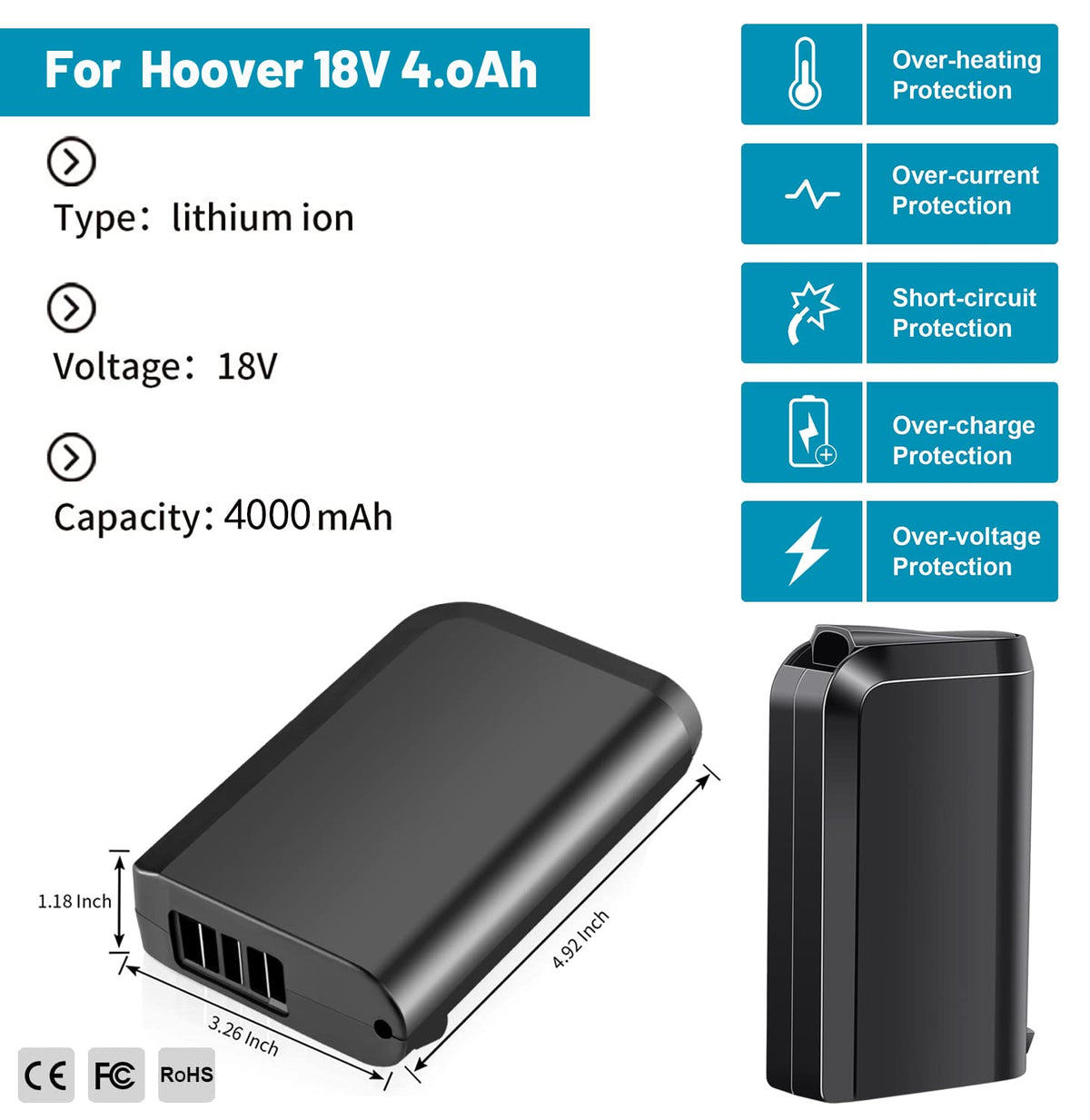 In-use view showing quick plug-and-go TenHutt battery for Linx