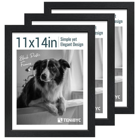 TENIBYC 11x14 textured black wood frame enhances decor and memories.