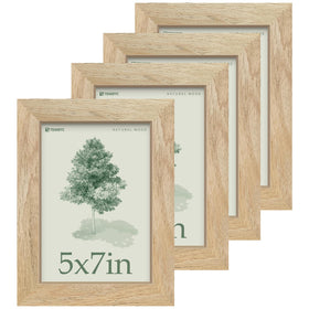 TENIBYC 5x7 natural wood frame with reinforced corners for lasting display.