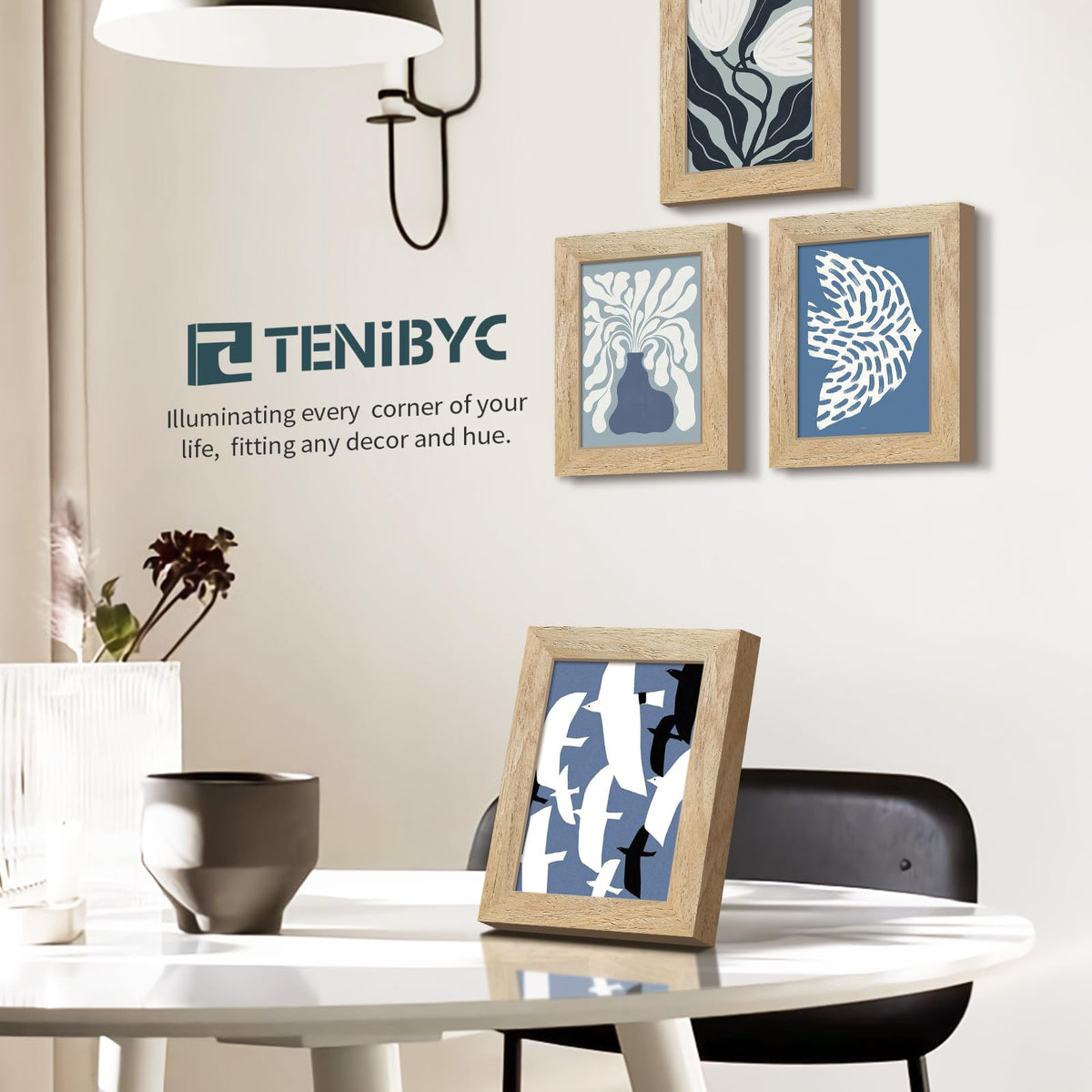 TENIBYC frame with reinforced backboards for sturdy standing or hanging.