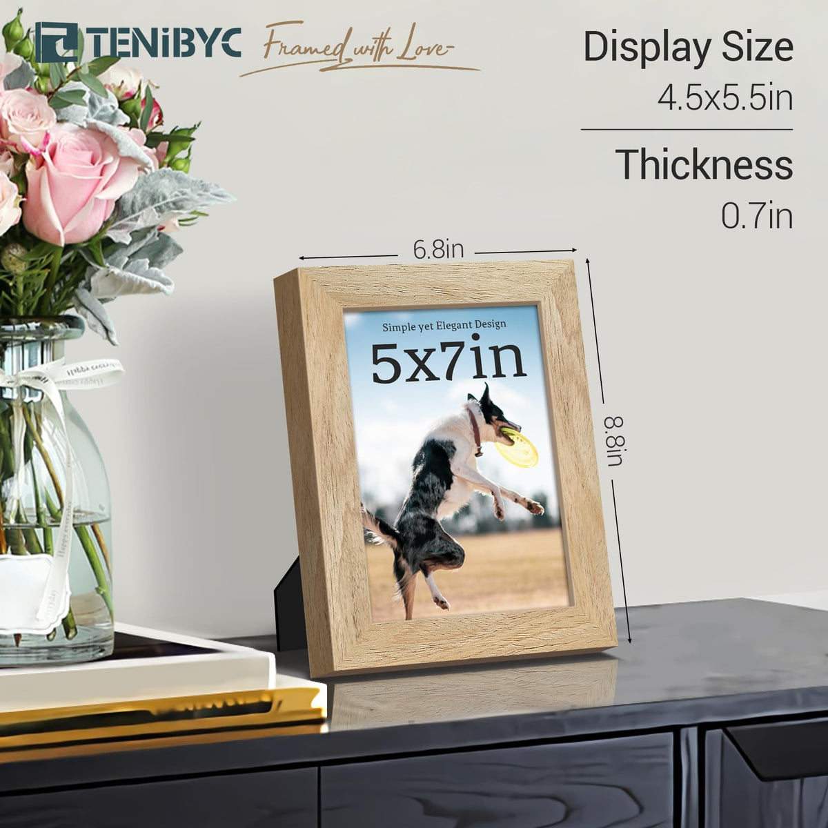 TENIBYC 5x7 frame with spin-lock system for quick, secure setup.