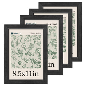 TENIBYC 8.5x11 black frame front view for wall or desk display, showcasing versatility.