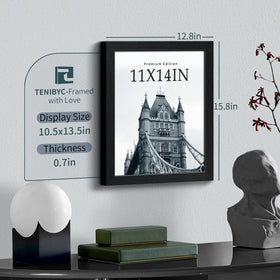 TENIBYC tempered glass anti-UV frame preserves photos without fading.