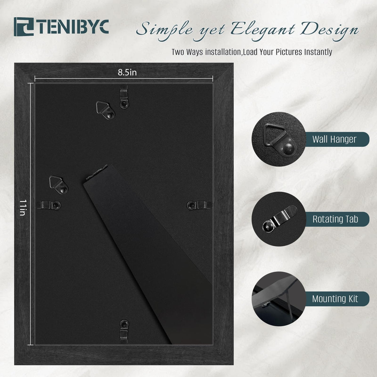 TENIBYC tempered glass frame with anti-UV and anti-glare clarity for rich viewing.