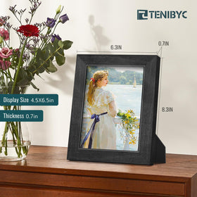 TENIBYC frame wood grain detail highlights natural craftsmanship.