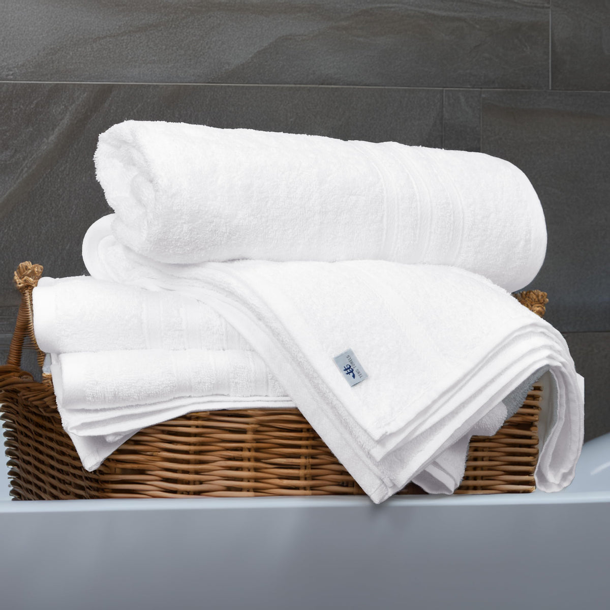 Tens Towels 100 percent cotton weave provides a soft, absorbent feel.