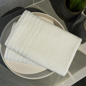 Tens Towels 35x70-inch towels in-use, generous wrap after shower.