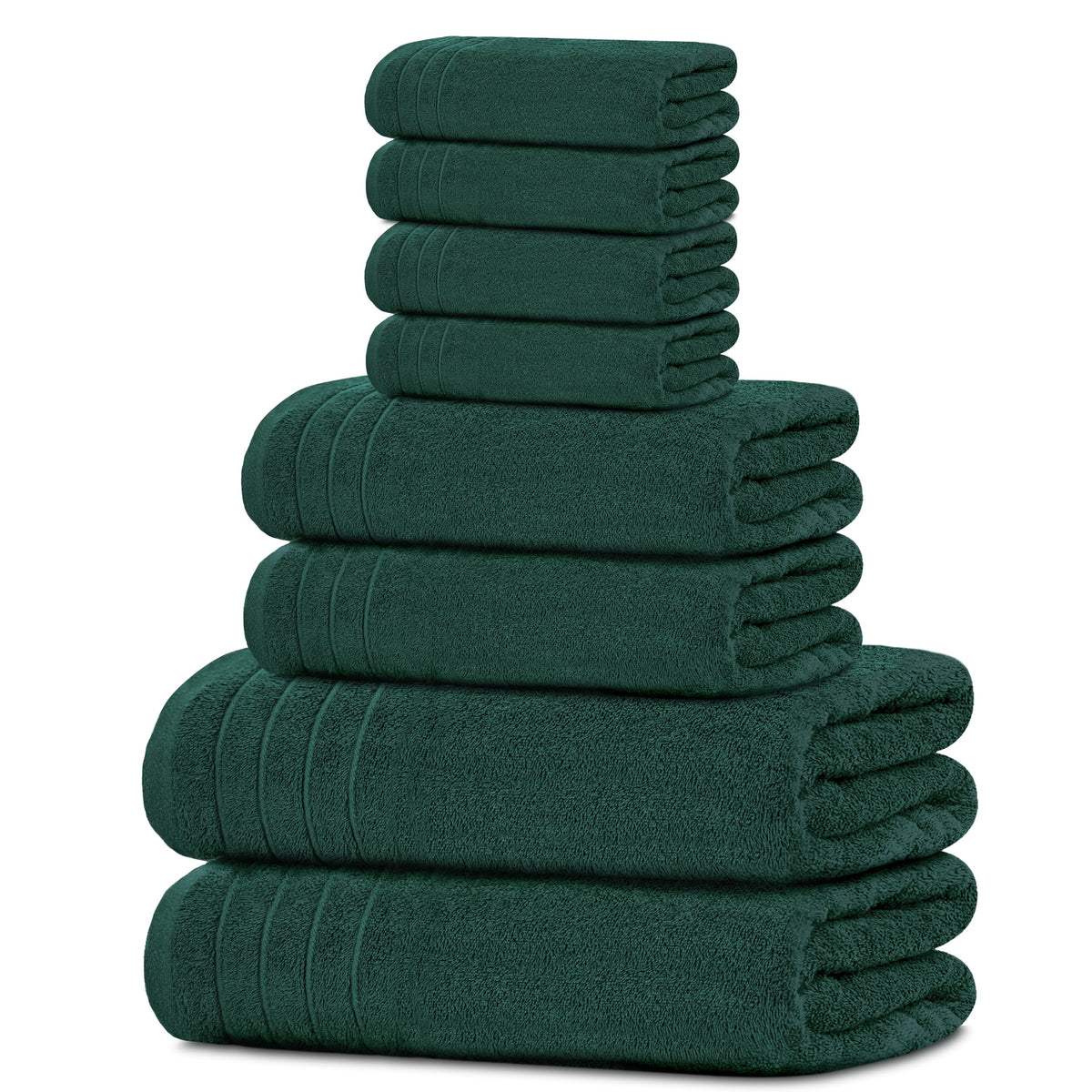 Tens Towels 8-piece bath set in packaging, ideal for a full bathroom refresh.
